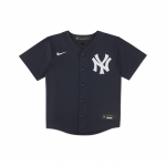 Nike New York Yankees Solid Logo Button-Up laisvalaikio ir patogus trumpų rankovių vaiki&scaron;kas mar&scaron;kinėliai mėlyni DM9238-414 7