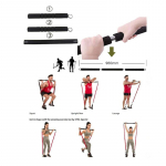 360 svarų kultūrizmo tempimo juostos Nuimamas fitneso strypas Pilates strypo rinkinys su pasiprie&scaron;inimo juostų rinkiniu Namų sporto salės treniruočių įranga