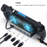Dokinimo stotelė su ventiliatoriumi, skirta Asus ROG Ally, suderinama su HDMI 4k@60hz, Gigabit Ethernet 1000Mbps, USB-C PD3.0 įkrovimu, skirta Steam Deck