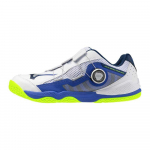 Mizuno Wave Medal Sintetinės odos apvyniojimas Boa Apvalus rankenėlės užsegimas Patogus smūgių sugėrimas Žemi sportiniai bateliai Unisex sportbačiai 81GA2672-01 41