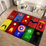 1 vnt. Marvel Ker&scaron;ytojų Superherojų Kilimas, Neslystantis Grindų Kilimėlis, Animacinių Veikėjų Dizainas, &Scaron;velnus Velūras, Kambario Dekoras, Plaunamas 100cm by 120cm red