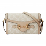 Gucci Horsebit 1955 Monogramos Drobės Ir Odos Mini Pečių Krep&scaron;ys Moteri&scaron;kas Pečių Krep&scaron;ys Smėlio Spalvos Baltas 699296-UULBG-9683 Basic Set (Bag+Dust Bag)