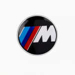 Priekinis variklio dangčio ženklelis BMW Race Track Juodas Baltas Logotipas 81mm+Galinis ženklelis 74mm+Rato gaubtelis 68mm+56mm Vairo lipdukas 46mm