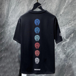 8555 CHROME HEARTS 2026 Vasara Naujas Auk&scaron;tos Kokybės Medvilninis Apvalia Kaklo Laisvas Didelio Dydžio Vyri&scaron;kas ir Moteri&scaron;kas Mar&scaron;kinėlis Poros Mar&scaron;kinėlis S juoda