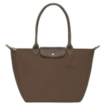 Longchamp Le Pliage Green Sidabrinės metalinės detalės Mygtukas Užtrauktuko užsegimas Nailoninė pirkinių krep&scaron;io peties rankinė Didelė moteri&scaron;kos rankinės Žemės spalvos L1899919813 Basic Set (Bag)