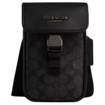 Coach Racer Phone 11 Prekės ženklas Logotipas Reguliuojamas peties dirželis Dengtas drobės Lygios ver&scaron;ies odos Crossbody Mini krep&scaron;ys Vyri&scaron;kas crossbody krep&scaron;ys Anglies spalvos CT885-QBMI5 Gift Box Sets (Basic Set+Black Box)