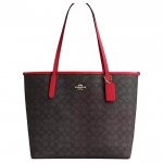Coach City 33 Klasikinis monogramos užsegamas rankinė-krep&scaron;ys Moteri&scaron;ki krep&scaron;iai-krep&scaron;iai Raudonai rudas CV976-IMXD0 Basic Set (Bag+Dust Bag)