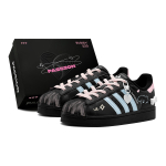 Adidas Originals Superstar 2 Speciali avalynės dėžutė, Romanti&scaron;kas apdorojimas, Mielas &scaron;uniukas Žemi krep&scaron;inio batai Unisex Mėlyni Rožiniai JI0079(TeamS1-S-BOX) 38⅔