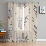 Mieli animaciniai koalos me&scaron;kiukai permatomos užuolaidos miegamojo, svetainės, virtuvės langams, voile tiulio užuolaidos 135W x 114H(cm)