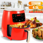 4,5 l oro gruzdintuvė be aliejaus sveikos gruzdintuvė 1200W namų daugiafunkcė Smart Touch LCD Deep Airfryer picų gruzdintuvė gruzdintoms bulvytėms raudona
