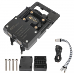 BMW R1200GS ADV F800GS F700GS Honda CRF1000L Africa Twin 2016 Mobiliojo telefono laikiklis 2 viename Tinka 12 mm apsauginiam lankui USB įkroviklis juoda