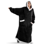 150/180cm Super ilgas flanelinis pledas pižama su rankovėmis Žieminiai gobtuvai Mar&scaron;kinėliai Moterys Vyrai Megztinis Fleece Milžini&scaron;kas Per didelis 150cm