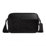 Coach Graham Crossbody rankinė, Juoda Signature dengto drobės kameros krep&scaron;ys, Madinga kasdienė rankinė vyrams CV921-QBMI5 Basic Set (Bag+Dust Bag)