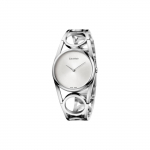 Calvin Klein Round Series Kvarcinis laikrodis Nerūdijančio plieno apyrankė 32,5 mm Sidabrinis ciferblatas Moteri&scaron;ki laikrodžiai K5U2M146 Silver Dial