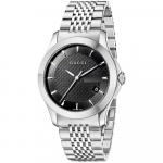 Gucci YA126402 G-Timeless Juodas ciferblatas Vyri&scaron;kas laikrodis 40mm sidabras