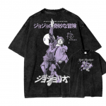 JoJo keisti nuotykiai Higashikata Josuke Grafinis mar&scaron;kinėlis Vyrams Moterims Drabužiai Medvilniniai mar&scaron;kinėliai Retro skalbtas mar&scaron;kinėlis Harajuku mar&scaron;kinėlis S