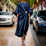 Moterims Patchwork Pusrankovės Eleganti&scaron;ka Suknelė &Scaron;ventei Laisvalaikio Apvalus Kaklas Moterims Kulk&scaron;nies Ilgio Suknelė Vintage Streetwear Moteri&scaron;ka Suknelė Vestidos XS tamsiai mėlyna spalva