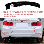 Tinka BMW F30 2012-2015 Pre-Lci Non M Sport MP ABS Galinio Buferio Diffuzoriaus Valance Lūpų Dangteliai 318i 318d 320i 320d Pagrindiniai Kėbulo Rinkiniai 12-15 Pre-Lci