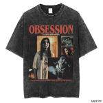 Obsession Movie Hooror Dydelis T-shirt 100% Medvilnė Vintage skalbtas T-shirt vyrams moterims hiphopas gatvės stilius OBS6 S