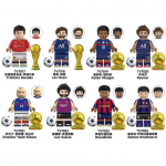 (8 VNT.-F) Sporto figūrėlės Futbolo žaidėjai su futbolo kamuoliu Surinkiami konstravimo kaladėlių žaislai Kalėdinės gimtadienio dovanos 8PCS-A