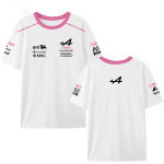 Alpine F1 komanda 2026 m. gerbėjo mar&scaron;kinėliai vyri&scaron;ki trumparankoviai greitai džiūstantys kvėpuojantys medvilnės mi&scaron;inio laisvalaikio mar&scaron;kinėliai XXXXL 155-170cm white