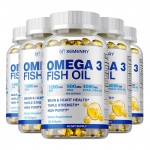 Xemenry Omega-3 žuvų taukai 4080 mg mink&scaron;tos kapsulės 120 vnt. &mdash; EPA DHA, jūrų &scaron;altinis, kasdienė gerovė 120*5