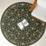 Kotedžo estetika Namų dekoras Pauk&scaron;tis Granatas Apvalus kilimas Vintažinis Botaninis Gėlėtas Mink&scaron;tas Neslystantis kilimas Svetainei 120X120CM