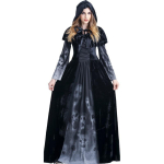 Helovino Suaugusiųjų &Scaron;ienapjūtės Ilga Suknelė Siaubo Kaukolė Vampyras Cosplay Kostiumas Baro Scenos Kostiumas hot-selling custom sizes 3xl 4xl black
