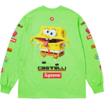 Supreme x SpongeBob x Castelli lenktyniniai ilgomis rankovėmis mar&scaron;kinėliai SUP-SS25-250 M white