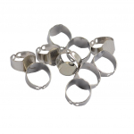 10 x Adjustable Brass Blank Glue on Band plate Base Ring DIY Making Silver sidabras