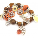 Les Tr&eacute;sors De Lily [C5294] - Bracelet Cr&eacute;ateur 'Babouchka' Orange Marron oranžinė