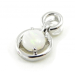 Les Tr&eacute;sors De Lily [I8907] - Pendentif Argent artisanal 'D&eacute;esse Opale' blanc argent&eacute; (rhodi&eacute;) - 10 mm