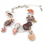 NOA [J5367] - Bracelet Cr&eacute;ateur 'Joyeux No&euml;l' chocolat