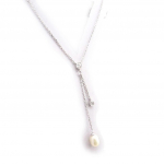 Les Tr&eacute;sors De Lily [J9559] - Collier argent 'Sissi' blanc