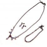 Les Tr&eacute;sors De Lily [K7250] - Parure cr&eacute;ateur 'Sissi' violet (3 pi&egrave;ces)