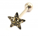 Les Tr&eacute;sors De Lily [L4502] - Barbell acier 'Etoile' gris noir pilka