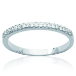Bague Argent 'Pour la Vie' blanc argent&eacute; (rhodi&eacute;) - 2 mm