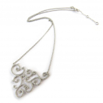 Les Tr&eacute;sors De Lily [N8285] - Collier Argent 'Scarlett' blanc (rhodi&eacute;) - 40x30 mm