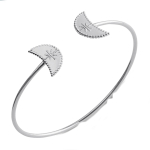 Les Tr&eacute;sors De Lily [Q4150] - Bracelet argent 'Cleopatra' (lunes) argent&eacute; rhodi&eacute; - 15x6 mm