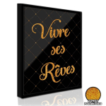 Les Tr&eacute;sors De Lily [Q5905] - Les Tr&eacute;sors De Lily [P1400] - Cadre paillette 'Messages' (Vivre ses R&ecirc;ves) noir dor&eacute; - 26x21 cm&hellip; juoda