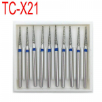 10 vnt./dėžutė Dental Diamond FG High Speed ​​Burs FG 1,6 mm grąžtas poliravimui, lyginamasis dantų poliruoklis TC-X21