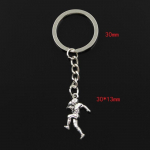 Mada 30 mm Raktų pakabukas Metalinis Raktų pakabukas Raktų pakabukas Papuo&scaron;alai Antikinio sidabro spalvos padengtas Futbolininkas Sportininkas 30x13 mm Pakabukas sidabras