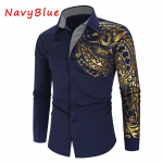 Auksu marginti mar&scaron;kiniai spausdinti Totem mar&scaron;kinėliai ilgomis rankovėmis Afrikos vakarėlio mar&scaron;kinėliai M