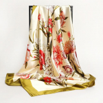 Moteri&scaron;ka &scaron;ilkinė kvadratinė skara Lady Bandana Galvos apdangalas Satininis Foulard Moteri&scaron;kas didelis Hidžabo kaklaskarės kaklaskarės Pashmina 2021 galvos juosta One Size