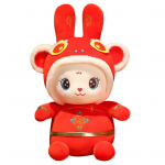 I&scaron;skirtinė zuikučio lėlės dekoracija Mielas zuikučio pliu&scaron;inis žaislas I&scaron;kam&scaron;a Naujųjų metų talismanas Namai 2023 M raudona