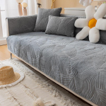 Žakardo antklodė sofos užvalkalas vienspalvis neslystantis sofos antklodės svetainei mink&scaron;tos sėdynių užvalkalai įvairaus dydžio namų dekoravimui 70*210cm &scaron;viesiai pilka spalva