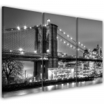 Trijų dalių paveikslų spaudinys ant drobės Manhattan Bridge New York