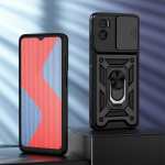 Atsparus smūgiams &scaron;arvų dėklas, skirtas Motorola MOTO E22 E22i E13 4G Slide Camera Objektyvo apsauga Magnetinis žiedo laikiklis Telefono galinis dangtelis, skirtas MOTO G53 G73 G13 G23 for MOTO E13 4G juoda