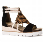 Moteris, gyvūnų ra&scaron;tas, zom&scaron;inis atviras užtrauktukas su plei&scaron;tu auk&scaron;takulne Patogūs mados tendencijos Seksualūs madingi sandalai 43 ruda