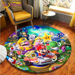 Animacinis filmas Mario Bros apvalios zonos kilimėliai Svetainės grindys Kilimėlio kambario dekoras Namų kilimėliai Žaisti Kilimėlis Mielas Kilimėlis Kilimas Anime Kilimėliai 150cm